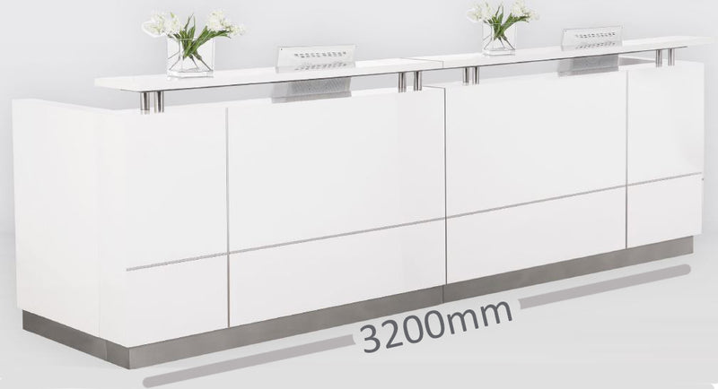 Hugo Plus Gloss White - Reception Counters - pimp-my-office-au